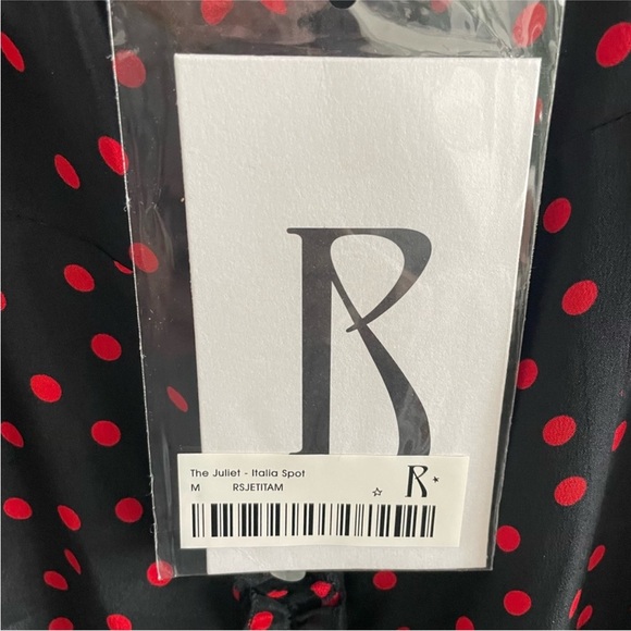 Realisation Par Juliet Silk Ruffle Button Midi Dress in Italia Spot size XS - Picture 7 of 12